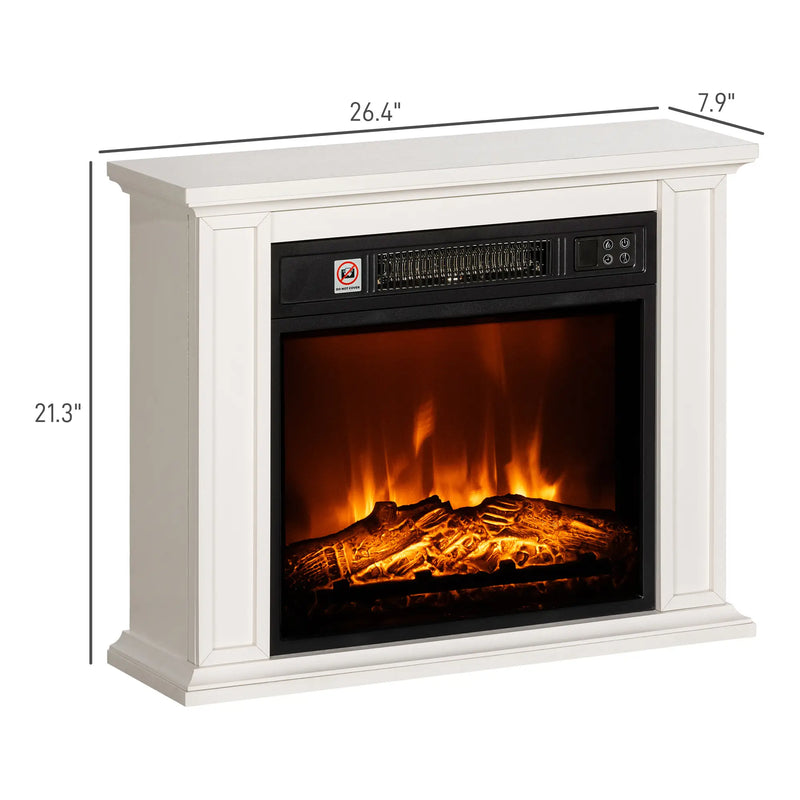 Elegant white electric fireplace for modern interiors