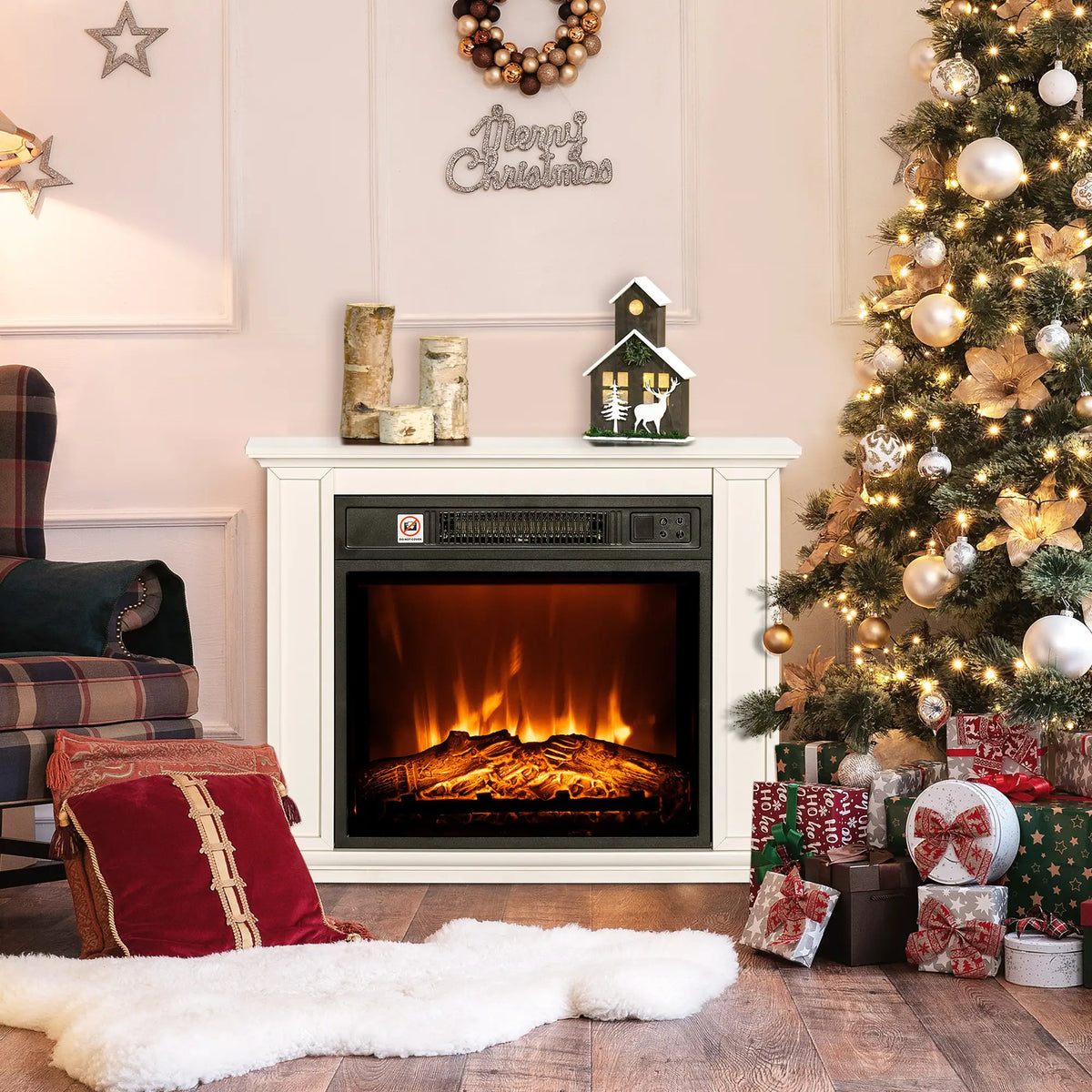 Remote-controlled electric fireplace for convenience