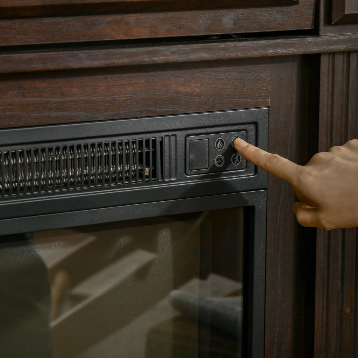 HOMCOM Electric Fireplace with Hidden Storage