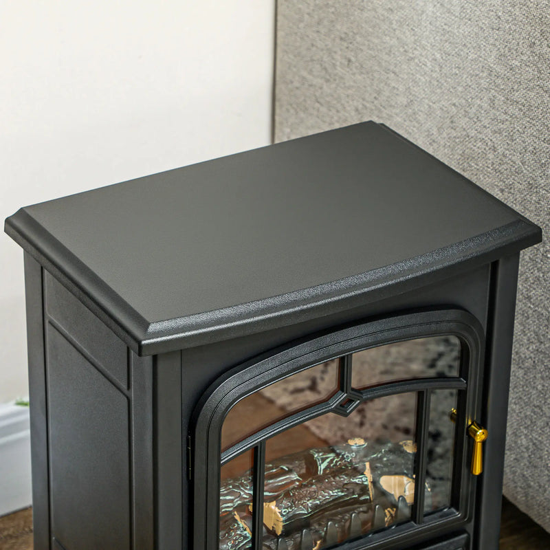 HOMCOM Adjustable Heat Electric Stove Fireplace, 750W/1500W