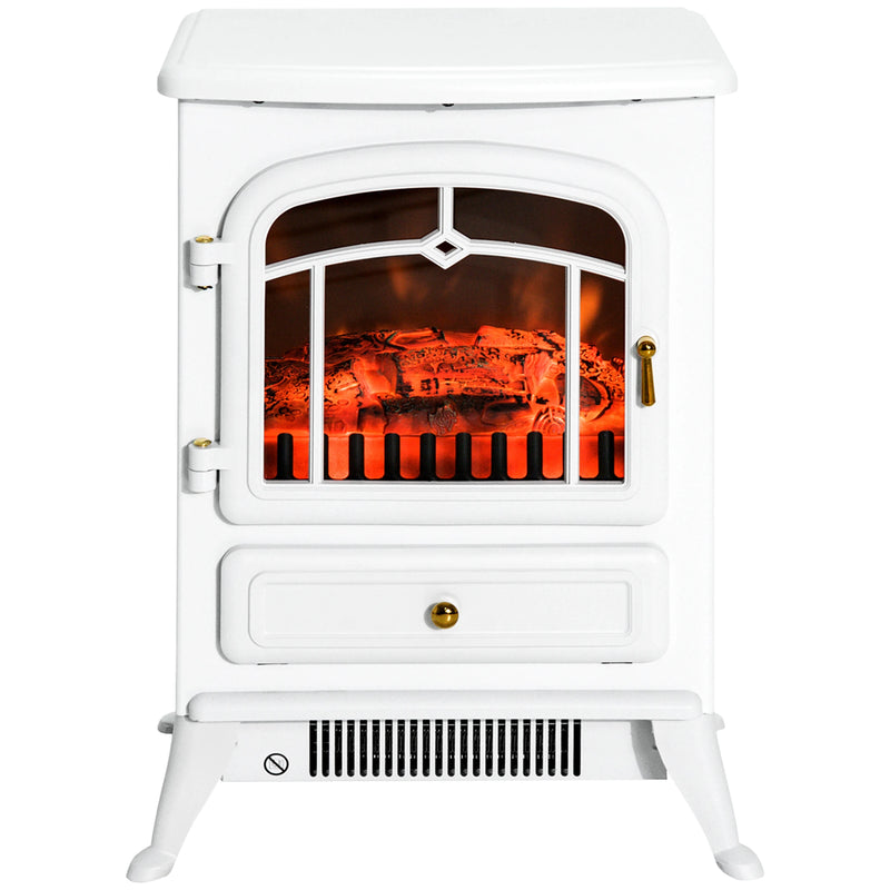 HOMCOM Adjustable Heat Electric Stove Fireplace, 750W/1500W