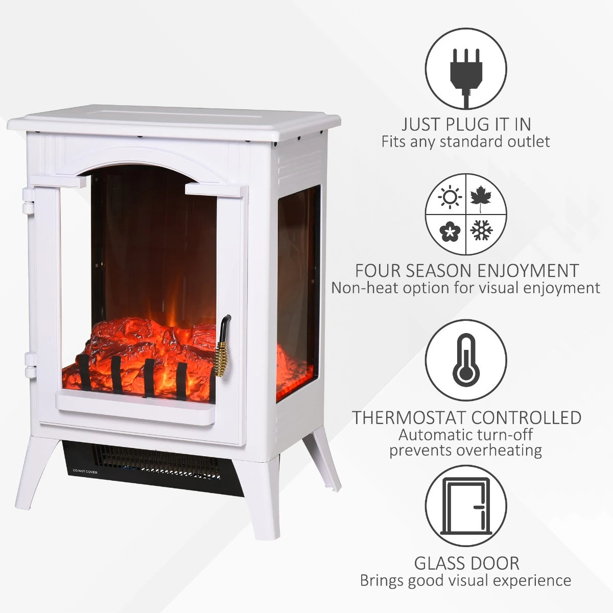 Side View of HOMCOM Electric Stove Heater