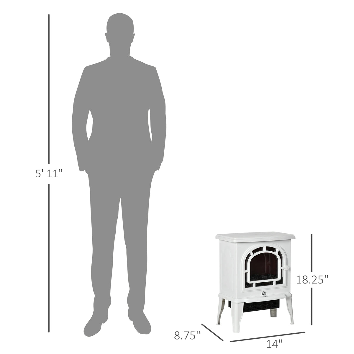 Adjustable 750W/1500W Heating Modes on HOMCOM Fireplace