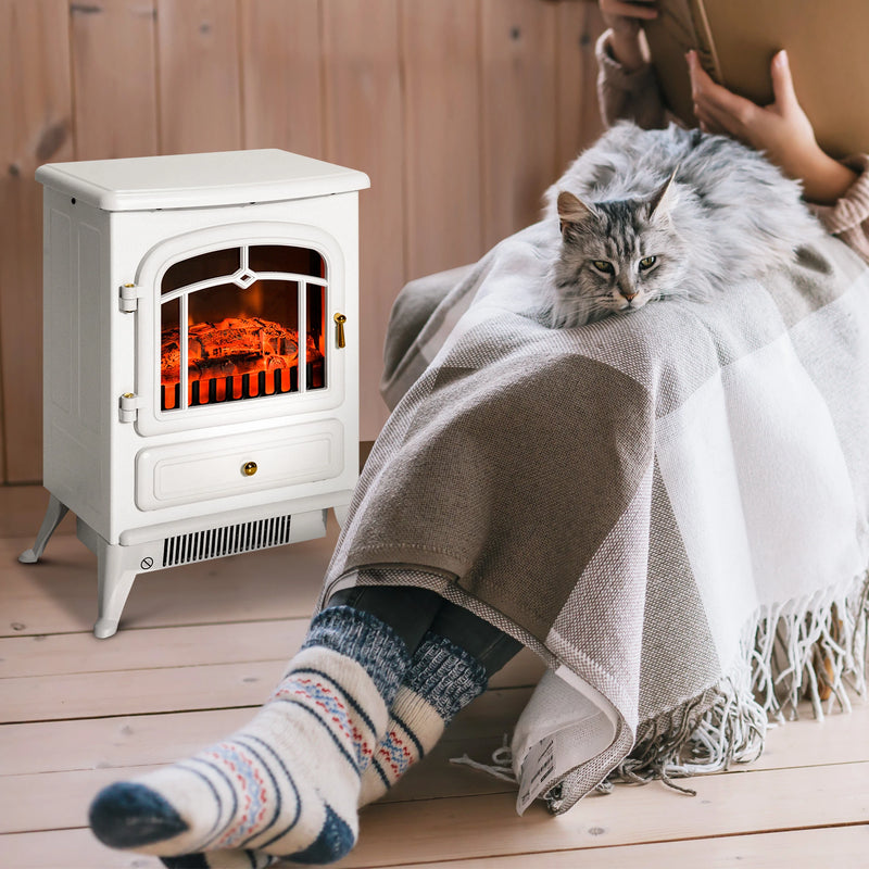 HOMCOM Electric Fireplace Heater – Perfect for Bedrooms & Living Rooms