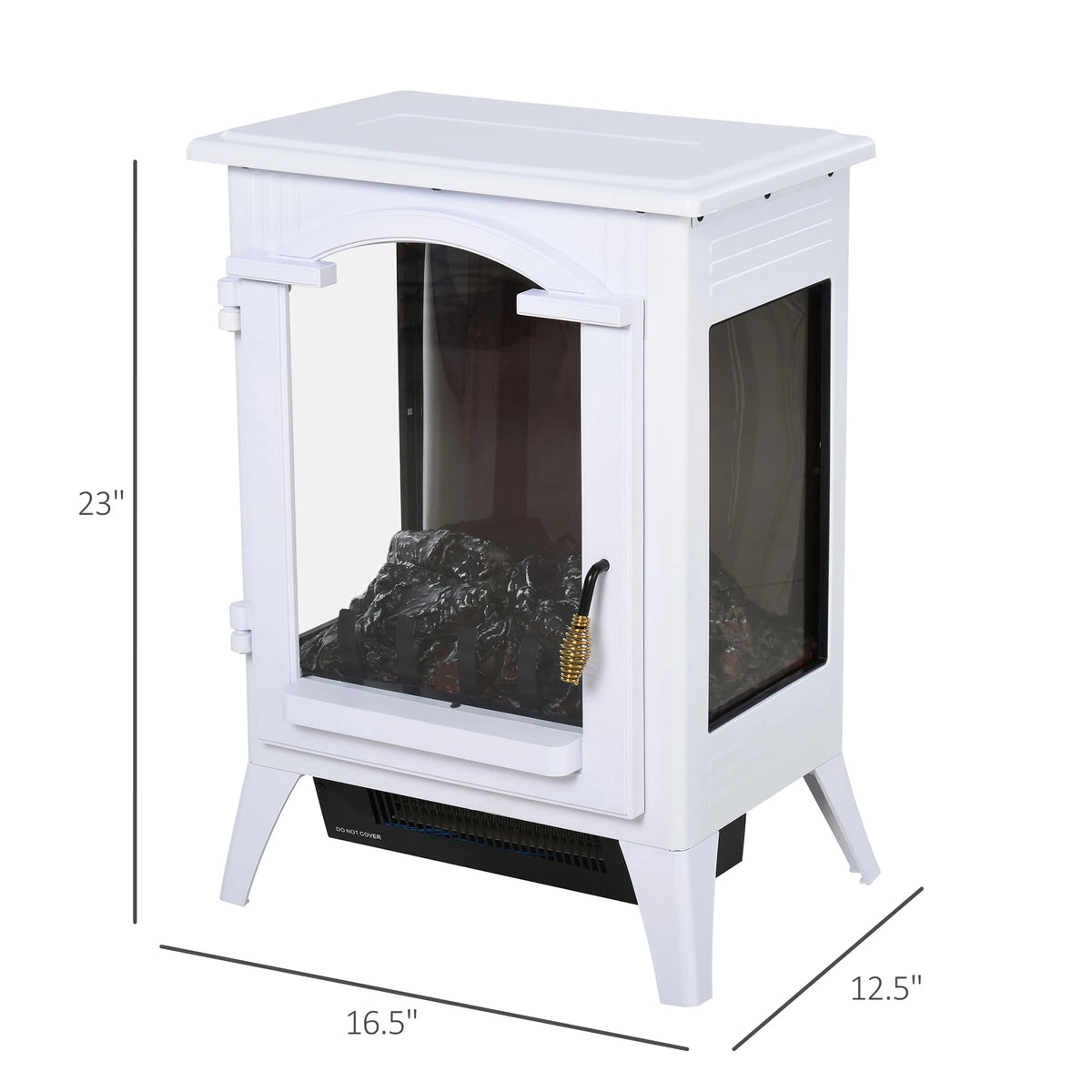 HOMCOM Electric Fireplace Heater with Realistic LED Flames