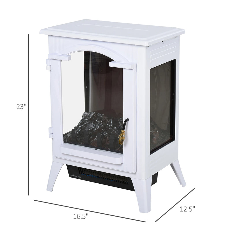 HOMCOM Electric Fireplace Heater with Realistic LED Flames