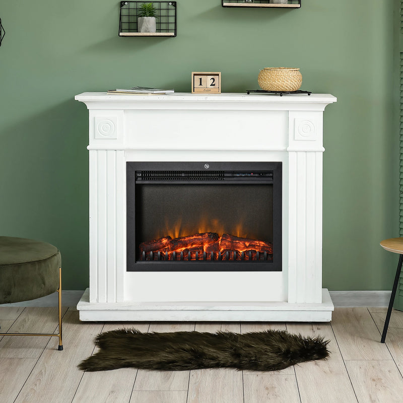 Electric Fireplace Insert with Remote Control and Heat Settings