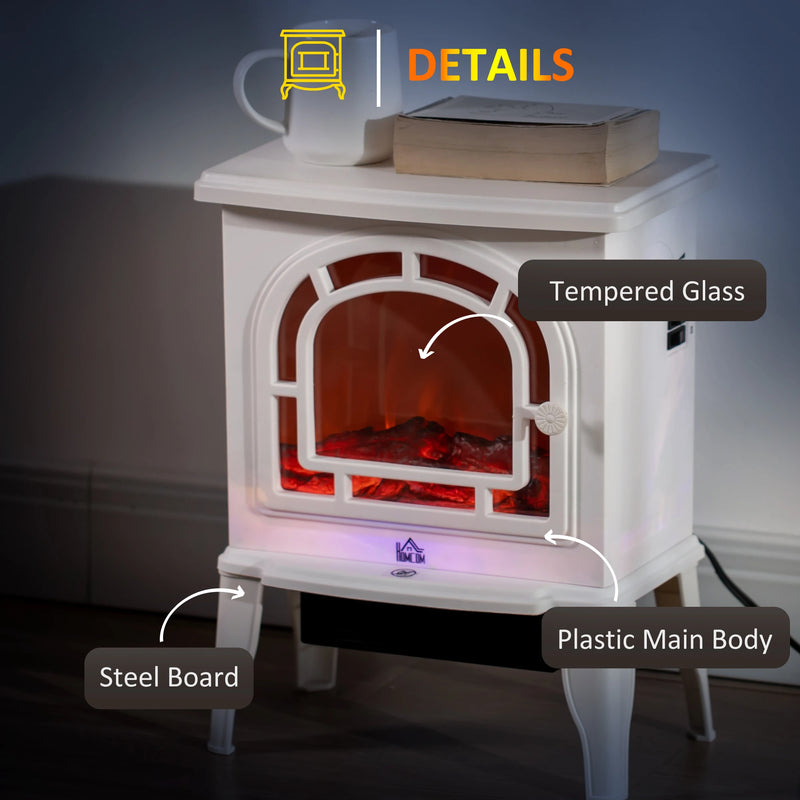 Modern White Design of HOMCOM 18" Electric Fireplace