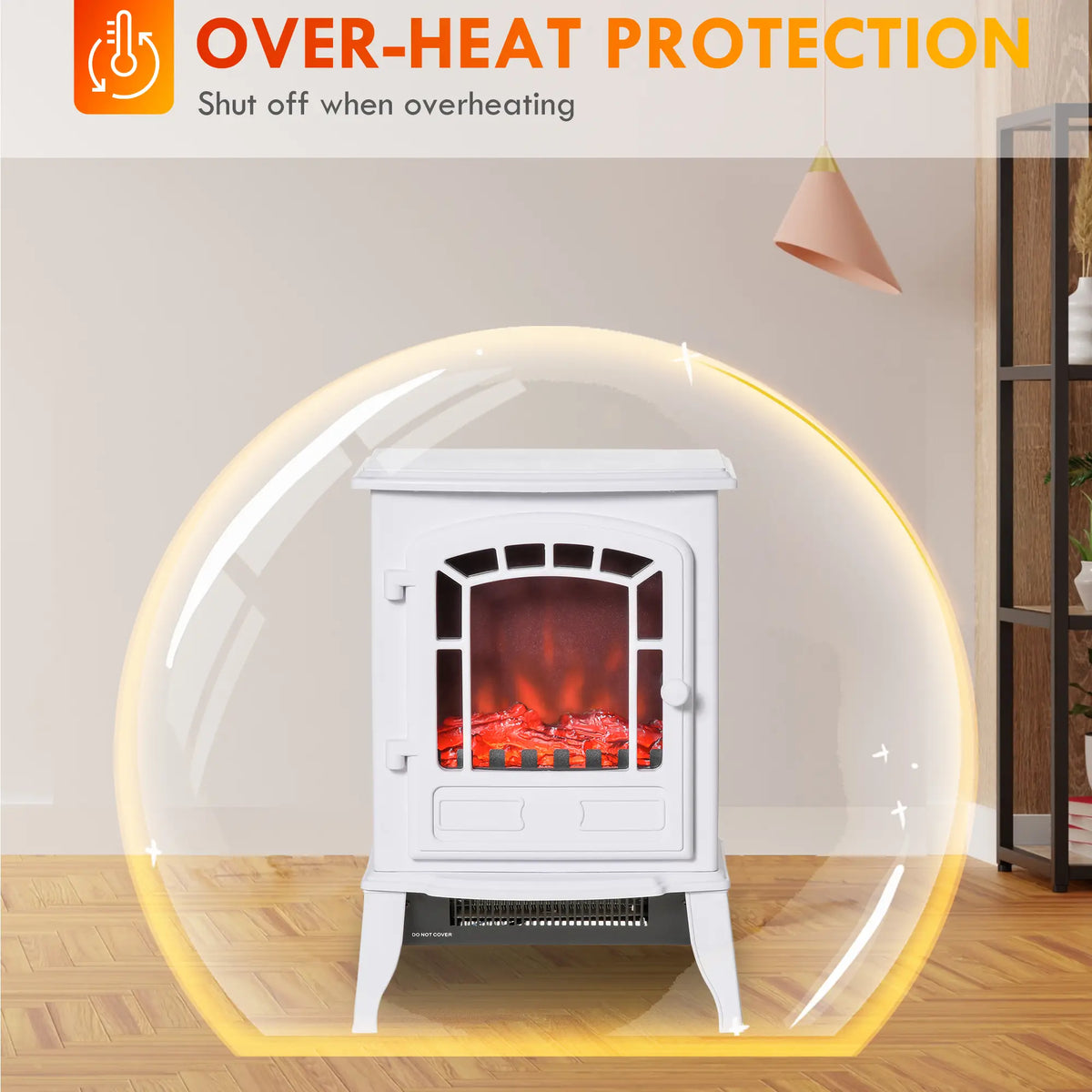 HOMCOM Electric Fireplace with Overheat Protection for Safety