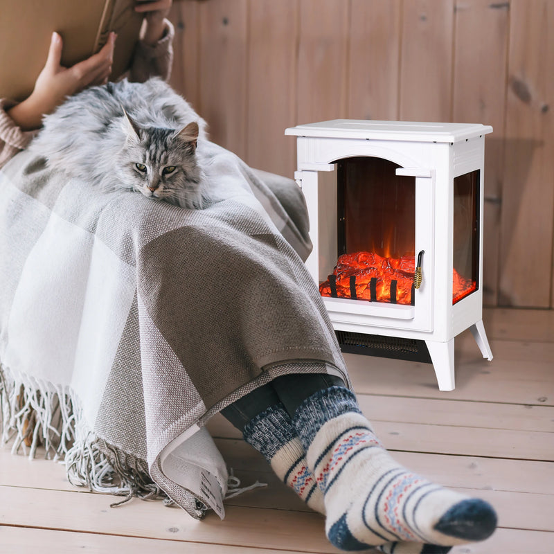 HOMCOM Fireplace Heater with Overheat and Tip-Over Protection