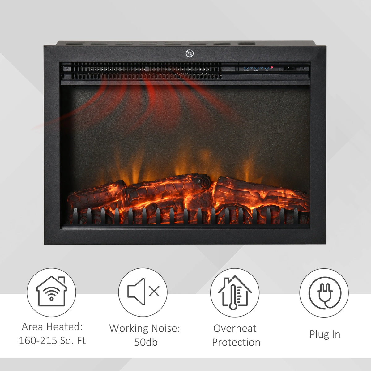 Safe Electric Fireplace with Overheat Protection