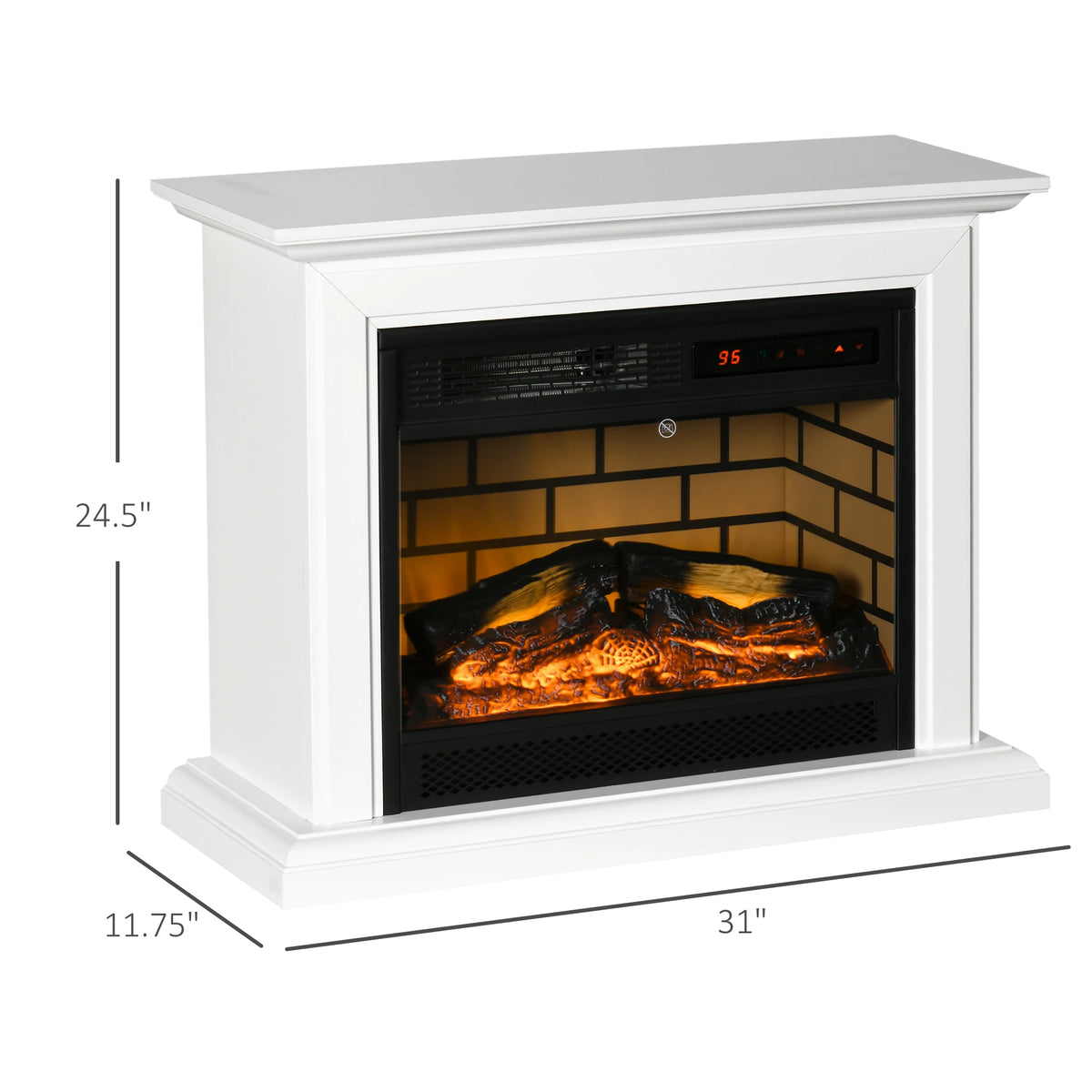 Safe electric fireplace heater with auto shut-off and overheat protection