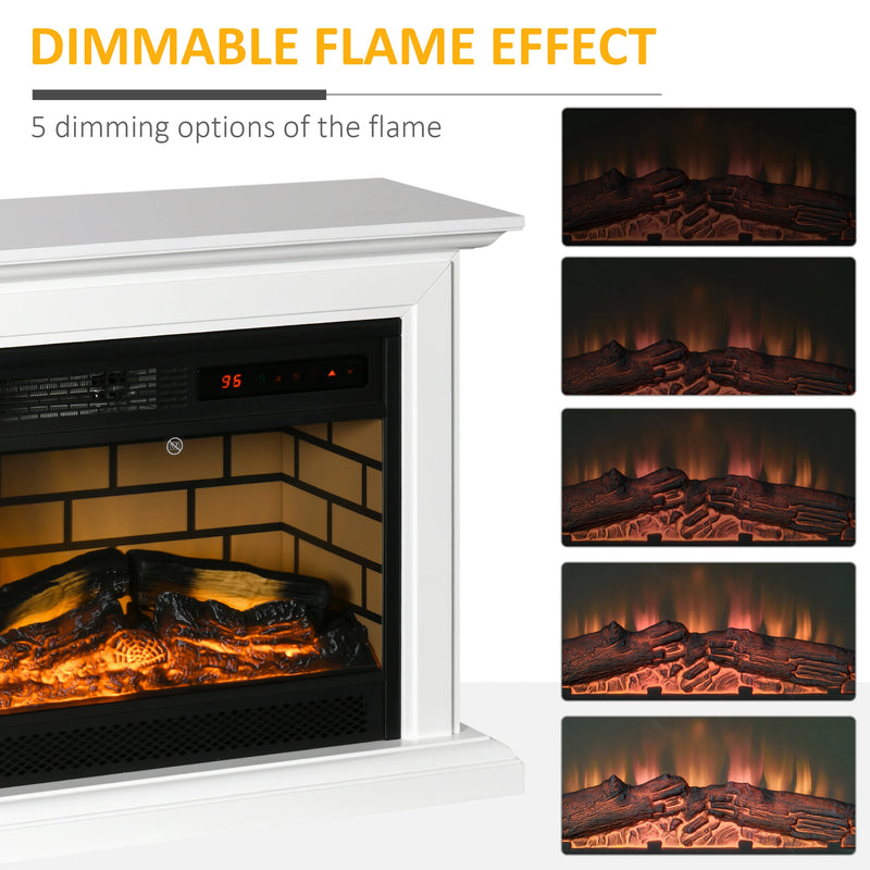 Electric fireplace heater with adjustable temperature and safety features