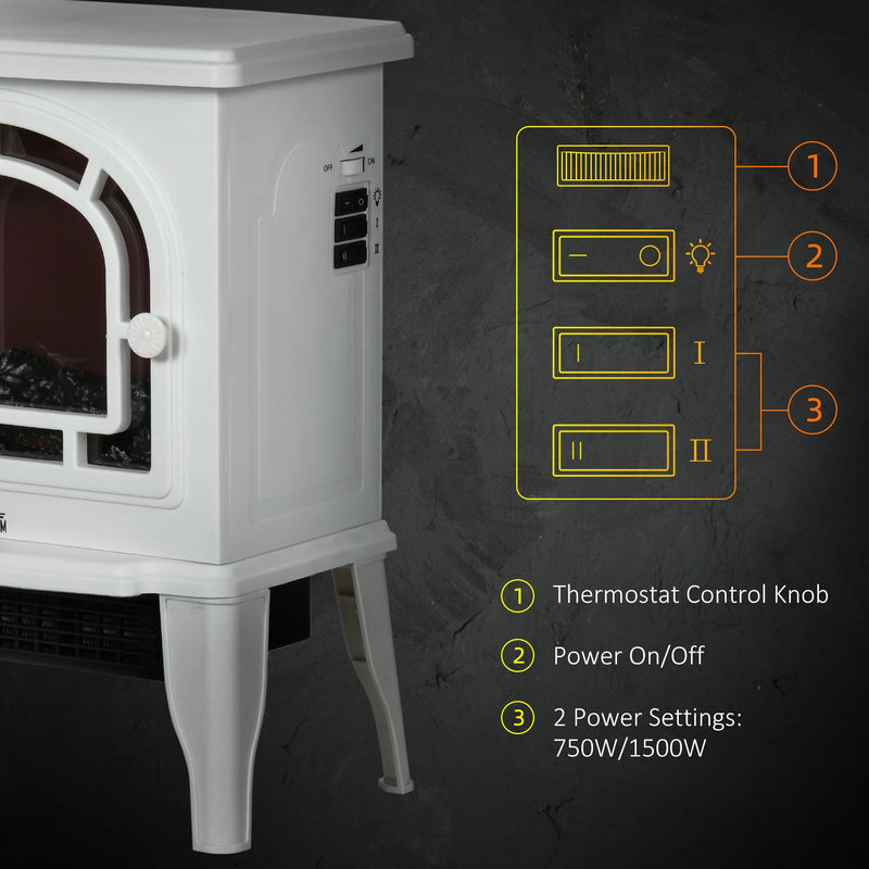 HOMCOM Freestanding Electric Fireplace Heater