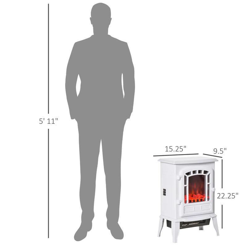 Freestanding Electric Fireplace Stove with Adjustable Heat