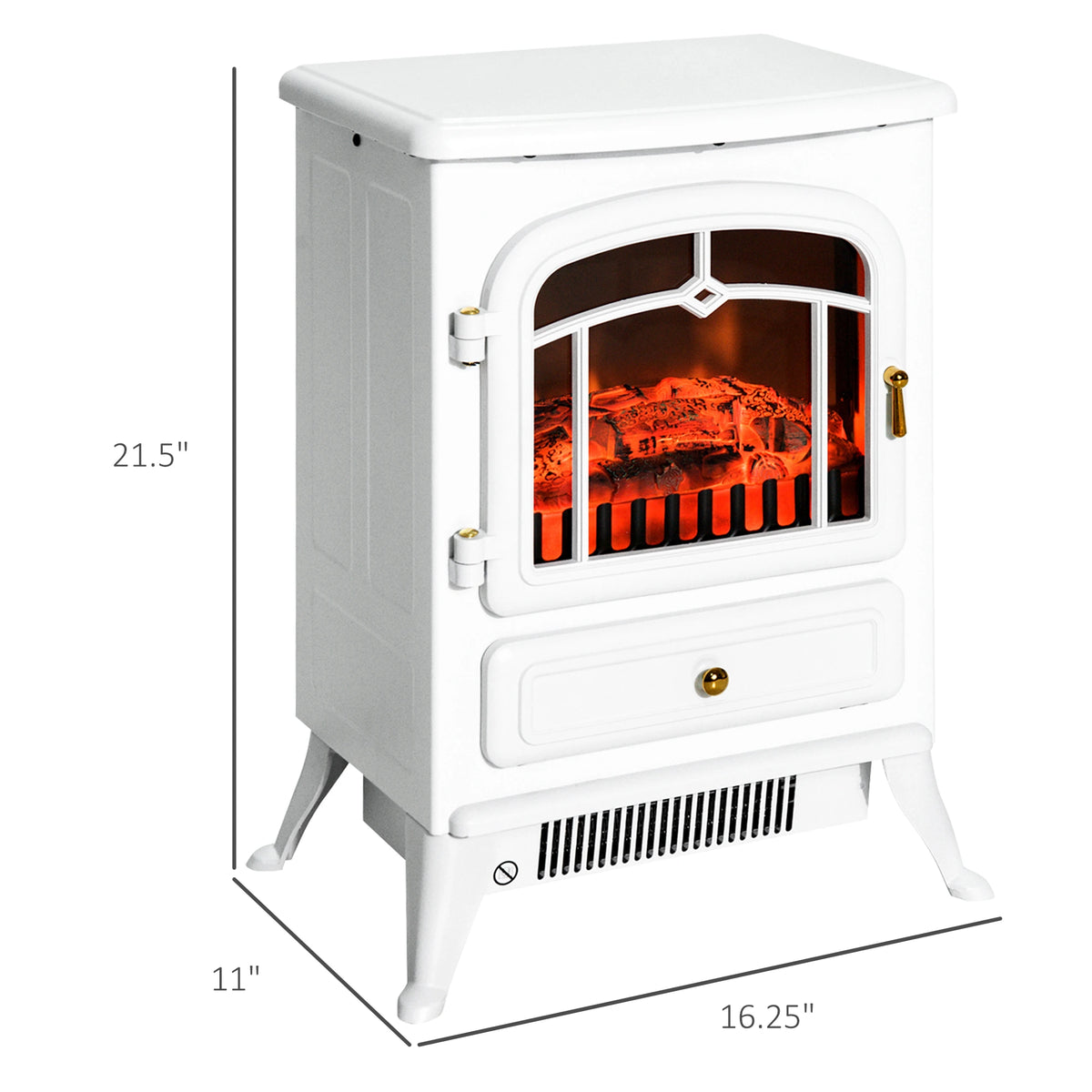 HOMCOM Portable Electric Fireplace Heater, 750W/1500W Heat Settings