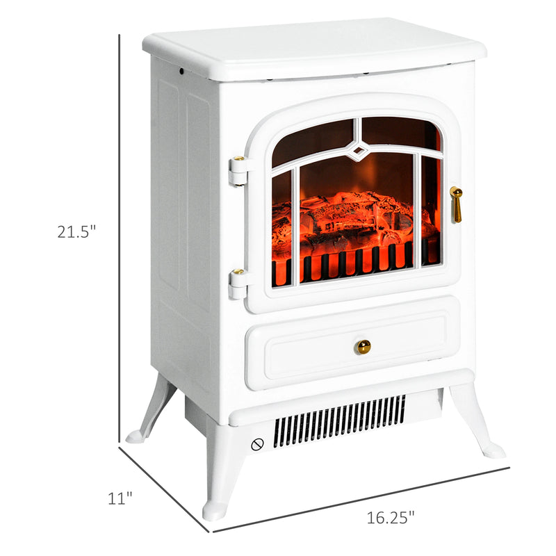 HOMCOM Portable Electric Fireplace Heater, 750W/1500W Heat Settings