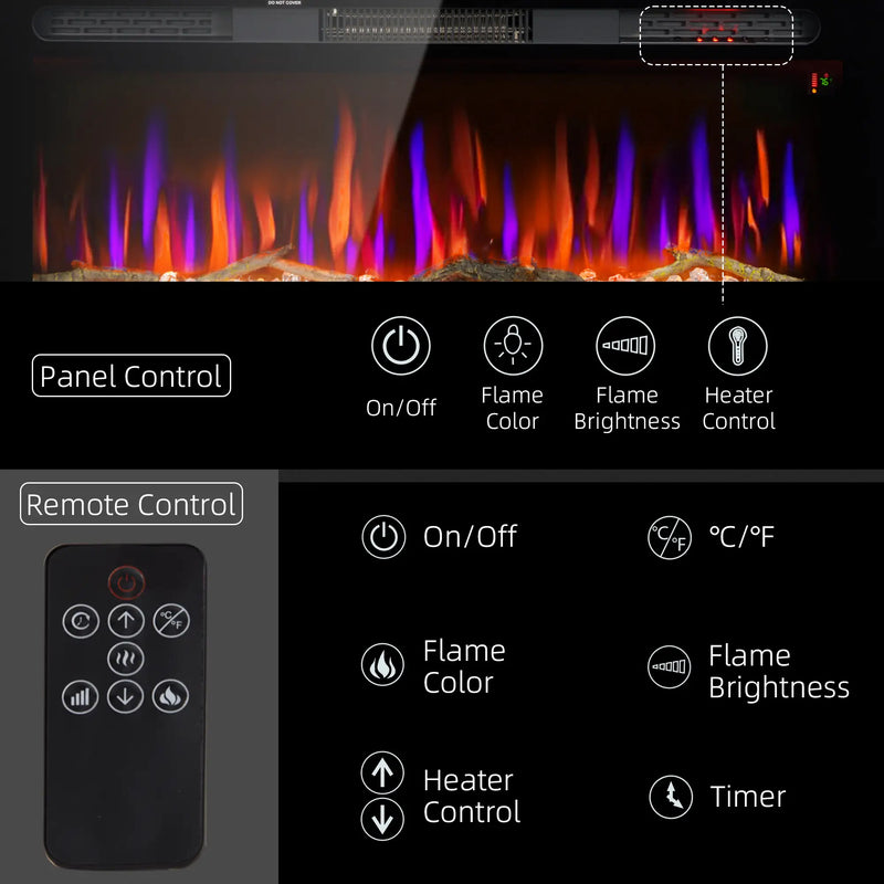 Quiet electric fireplace for home decor and ambiance