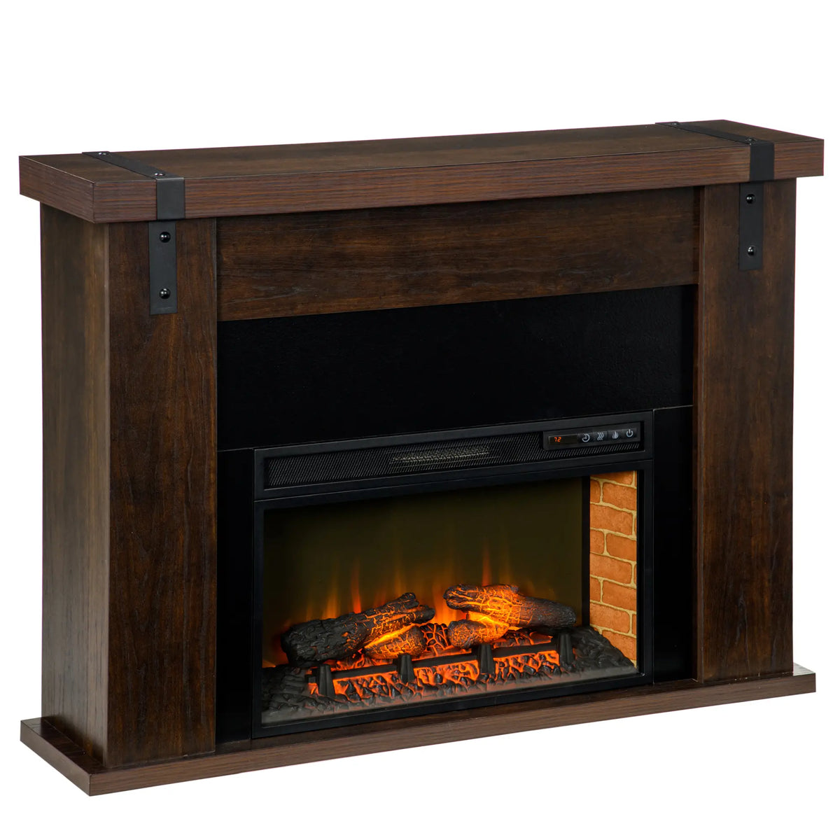 Safe electric fireplace with auto-shutoff