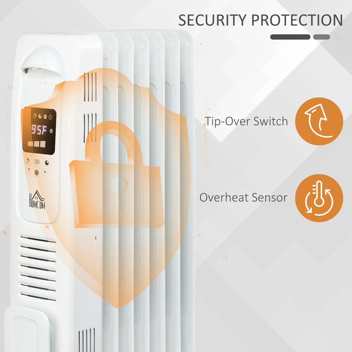 HOMCOM Space Heater with Timer and Auto Shut-Off
