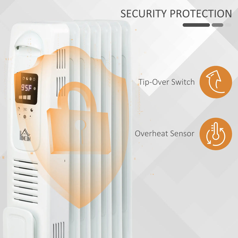 HOMCOM Space Heater with Timer and Auto Shut-Off