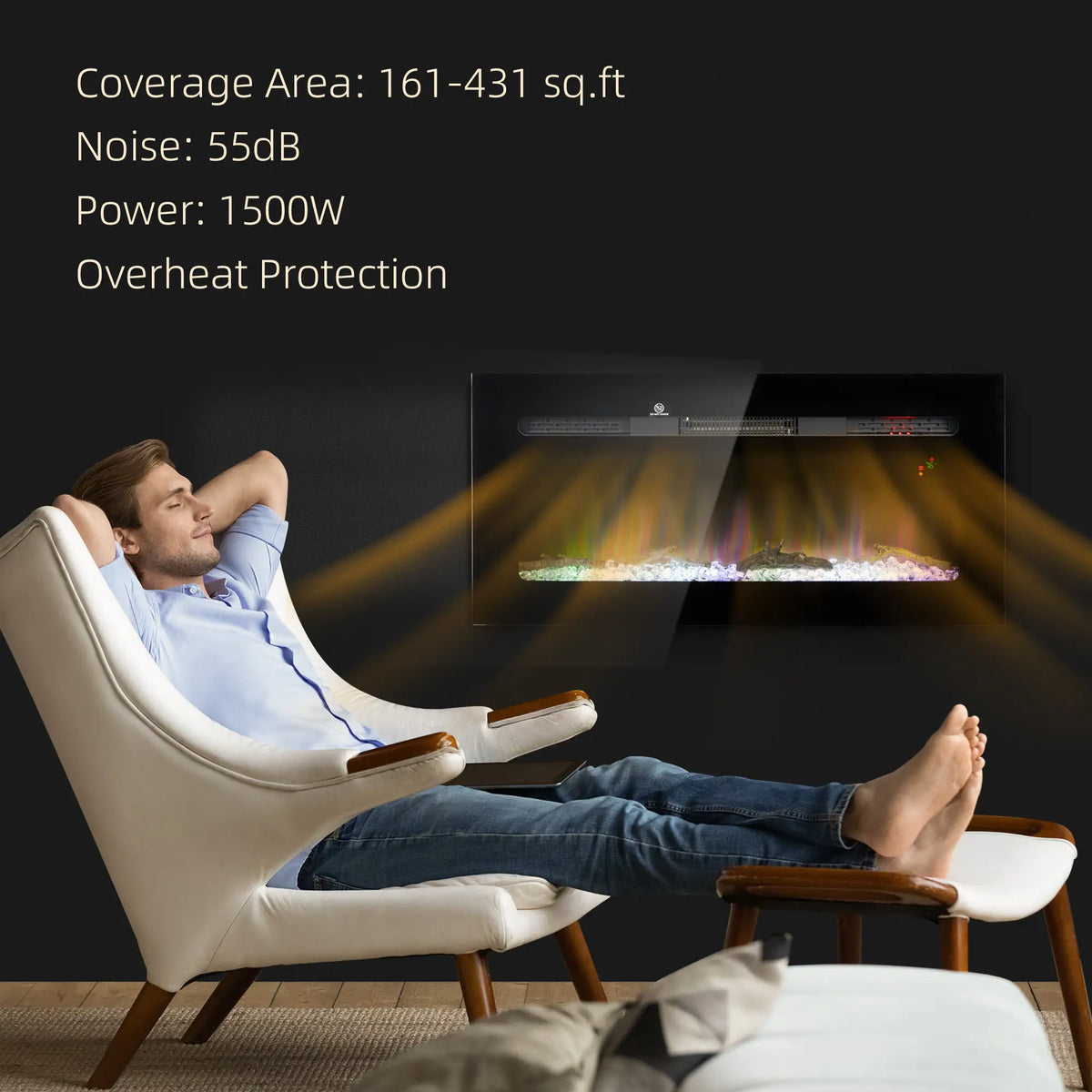 Home decor electric heater fireplace for living rooms