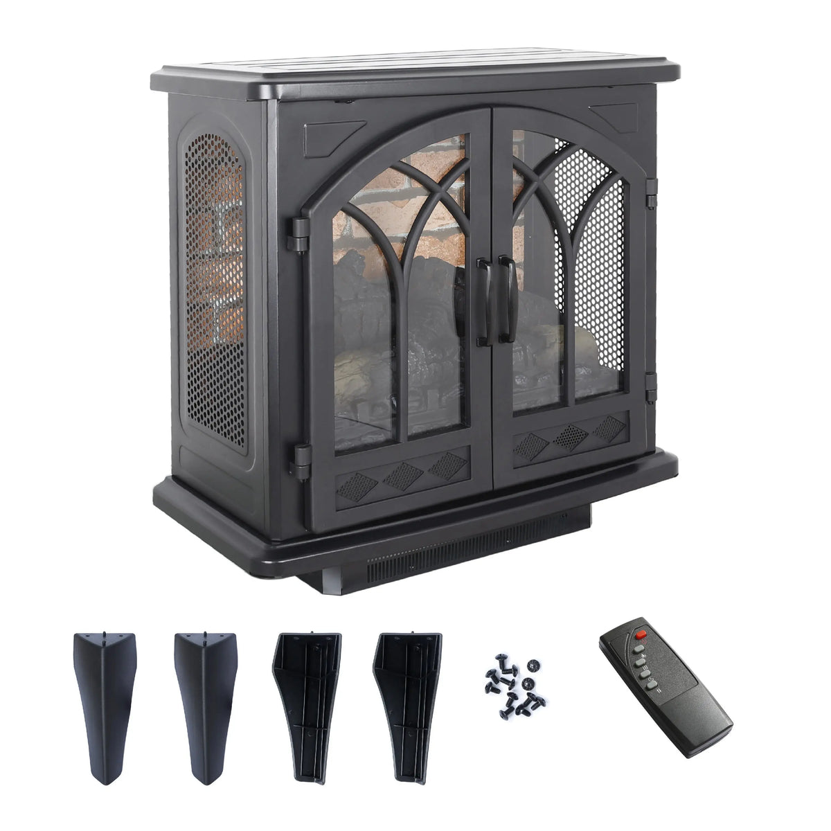 Stylish Home Decor Electric Fireplace with Classic Black Finish