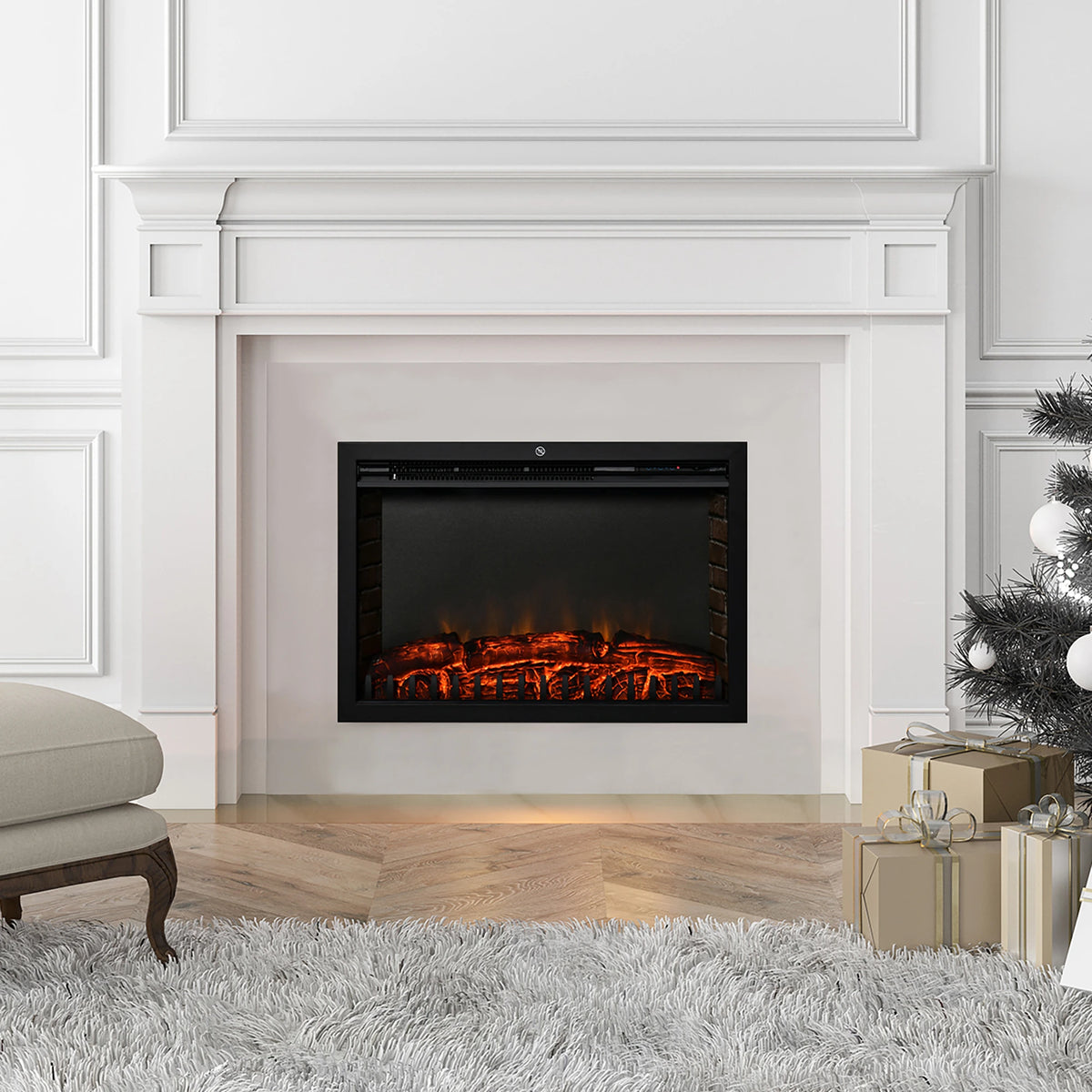 Indoor wall mount electric fireplace heater for home and office
