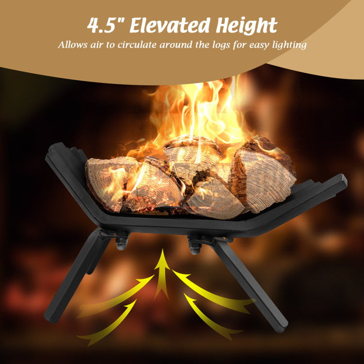 Indoor fireplace insert grate for firewood