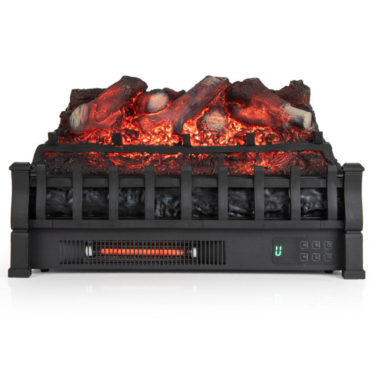 Infrared electric fireplace log insert with realistic flames