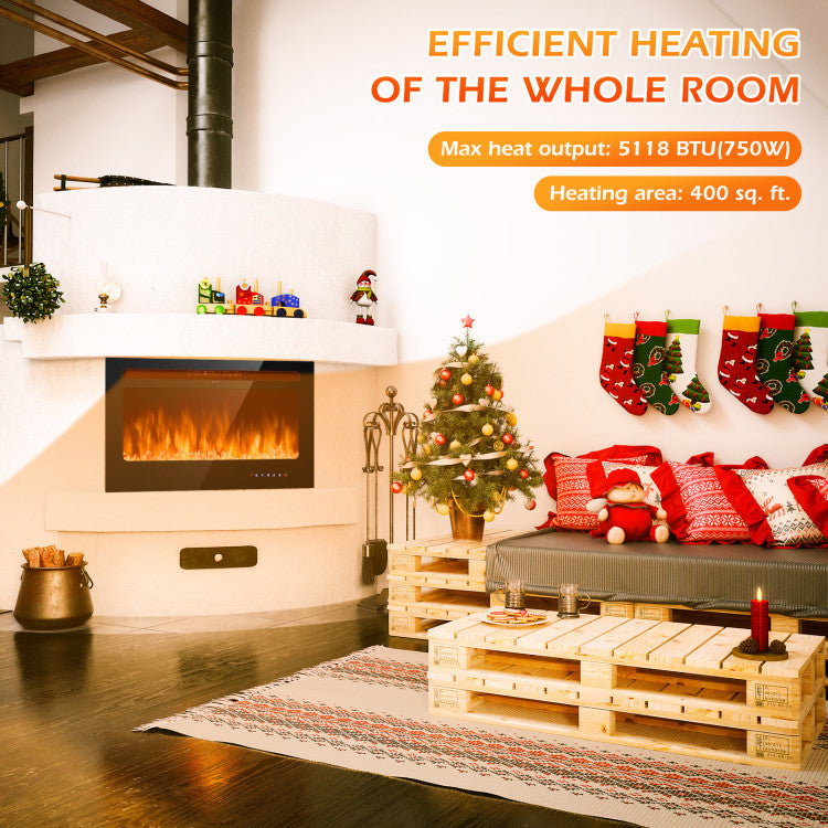 Electric fireplace insert with timer and infrared heat technology