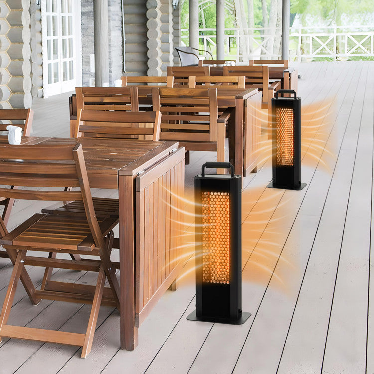Double-sided infrared heater for patio and outdoor spaces