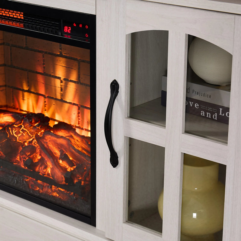 Large TV Stand with Fireplace & Elegant Storage Options