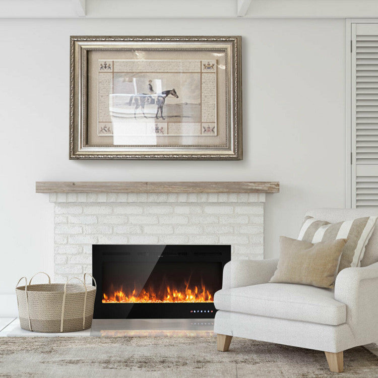 LED flame electric fireplace with 9 color flame settings