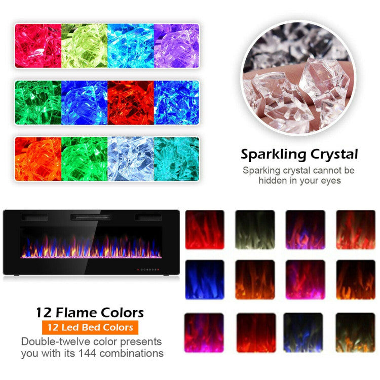 Linear recessed electric fireplace