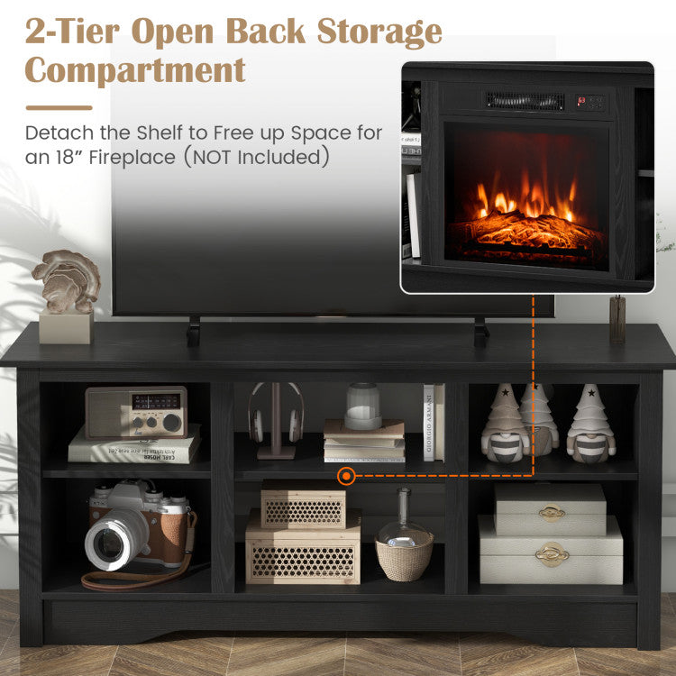 Stylish living room TV furniture with fireplace slot