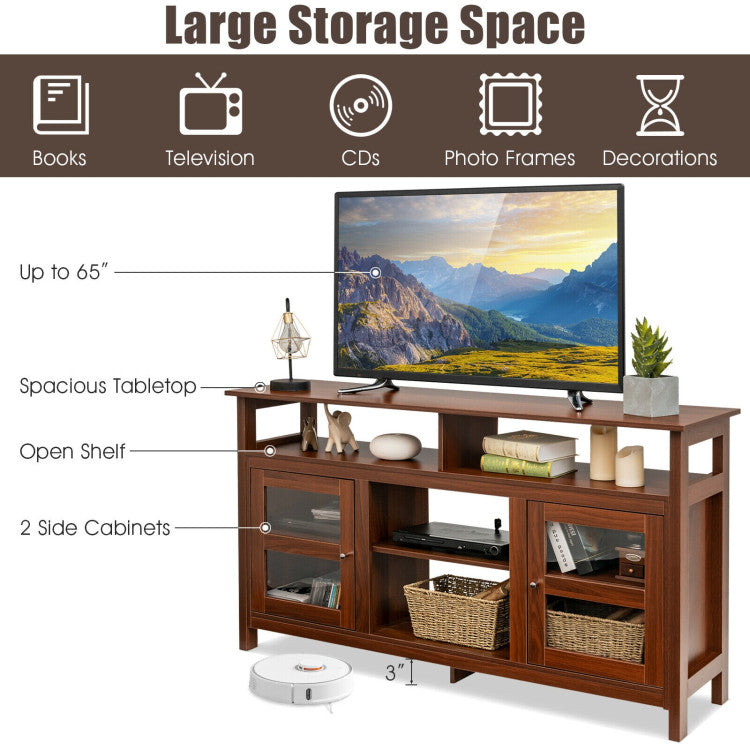  Living Room TV Stand with Electric Fireplace Space