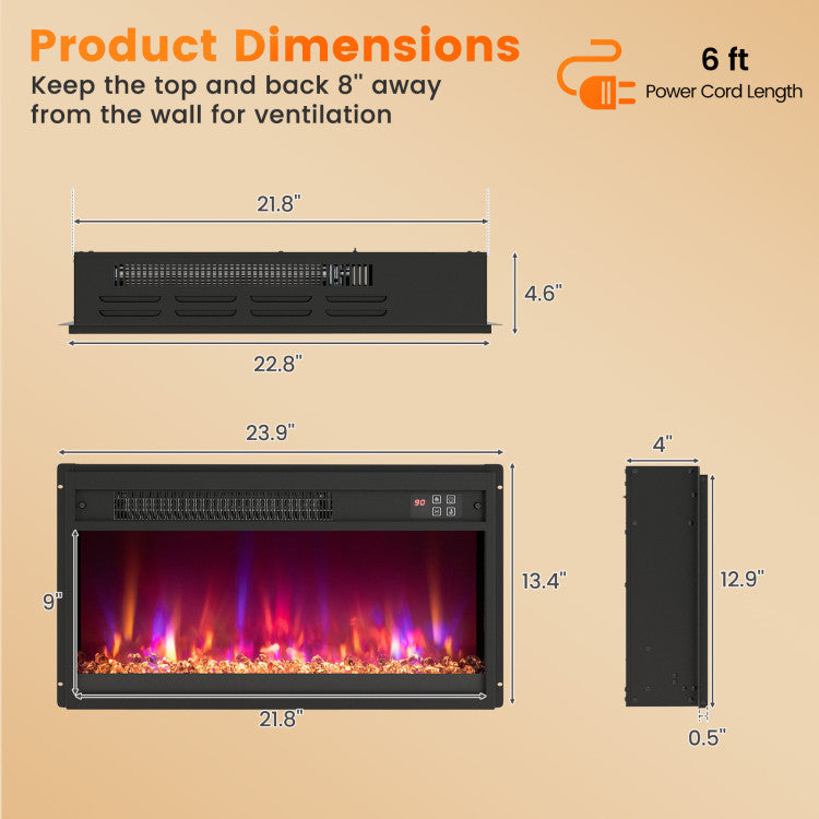 log and flame combination fireplace insert