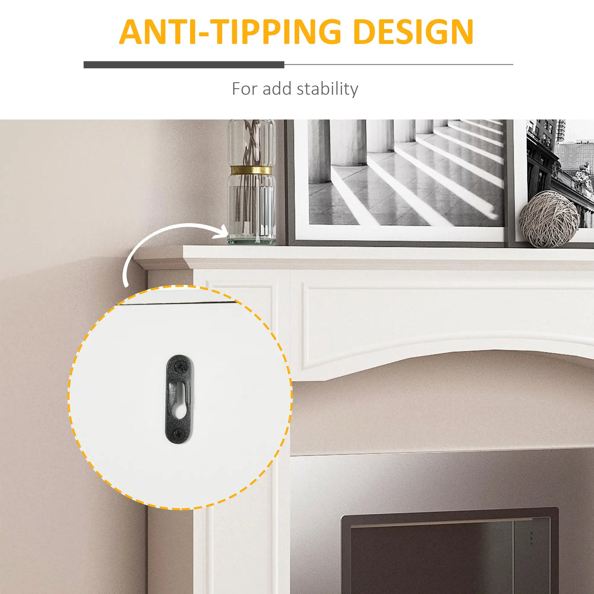 Easy-to-Assemble MDF Fireplace Mantel in White