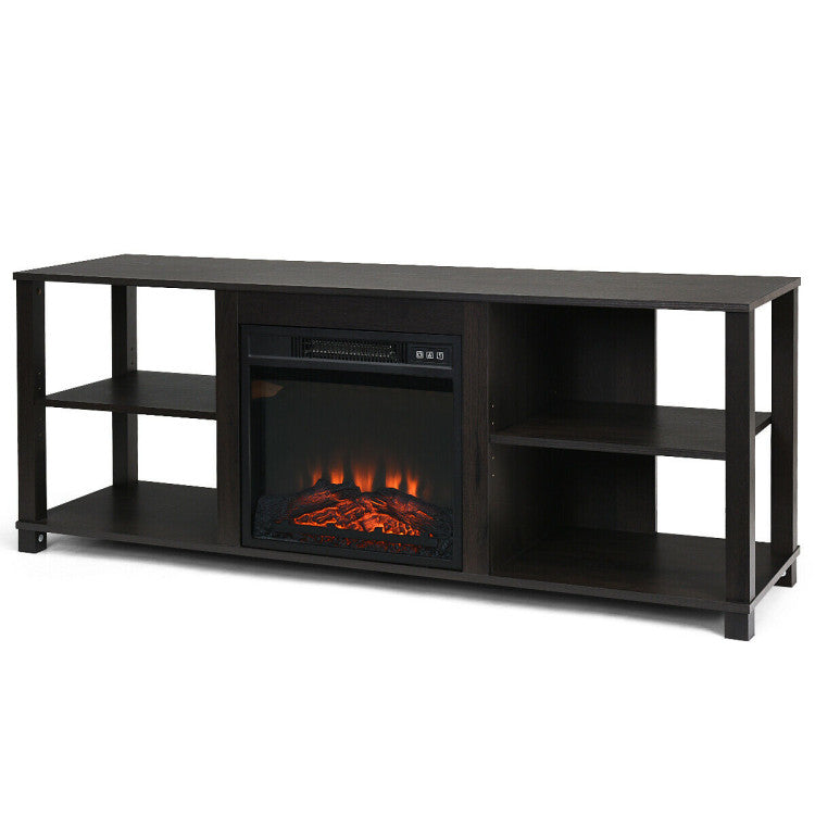  Media console cabinet for TV with fireplace feature