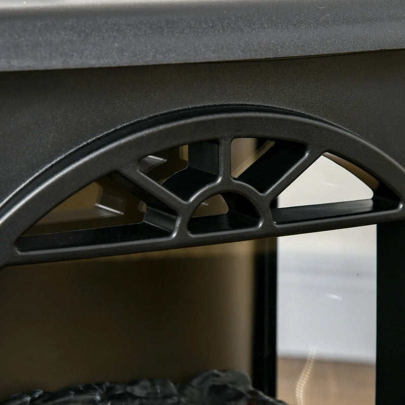 Modern Electric Fireplace in Black and White Finish
