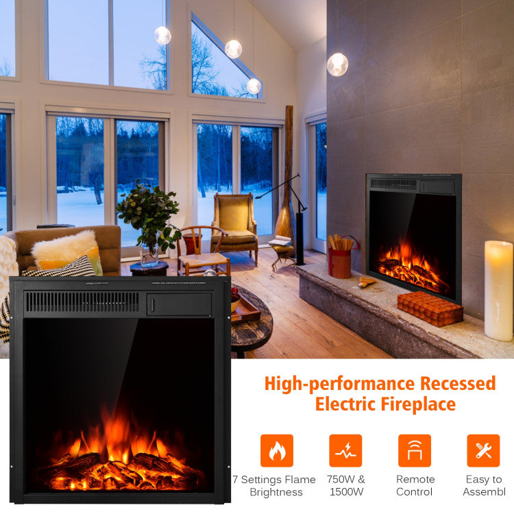 Modern Electric Fireplace Insert for Living Room