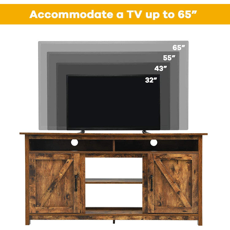 Modern industrial TV stand with fireplace compatibility