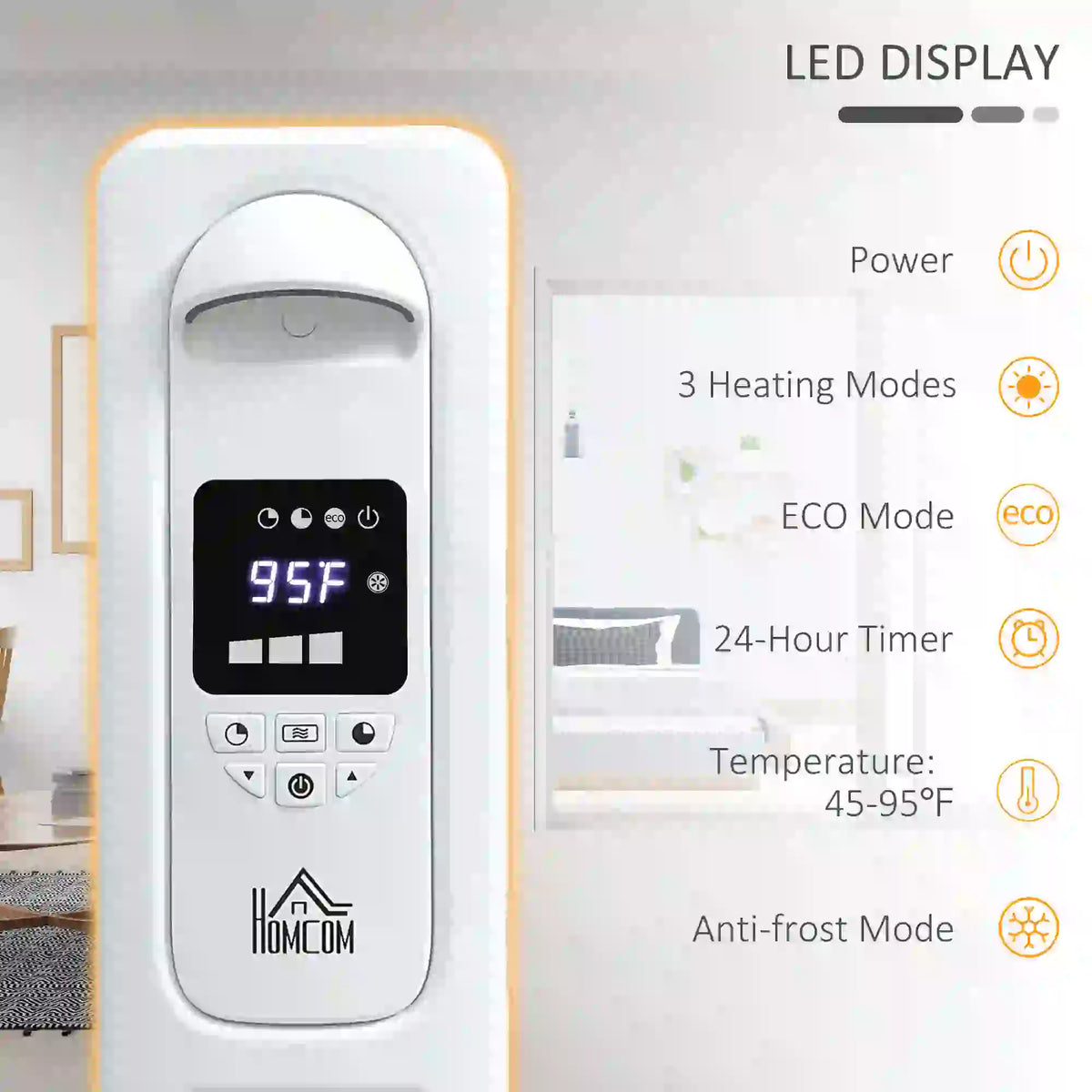 Modern Radiant Space Heater with LED Display