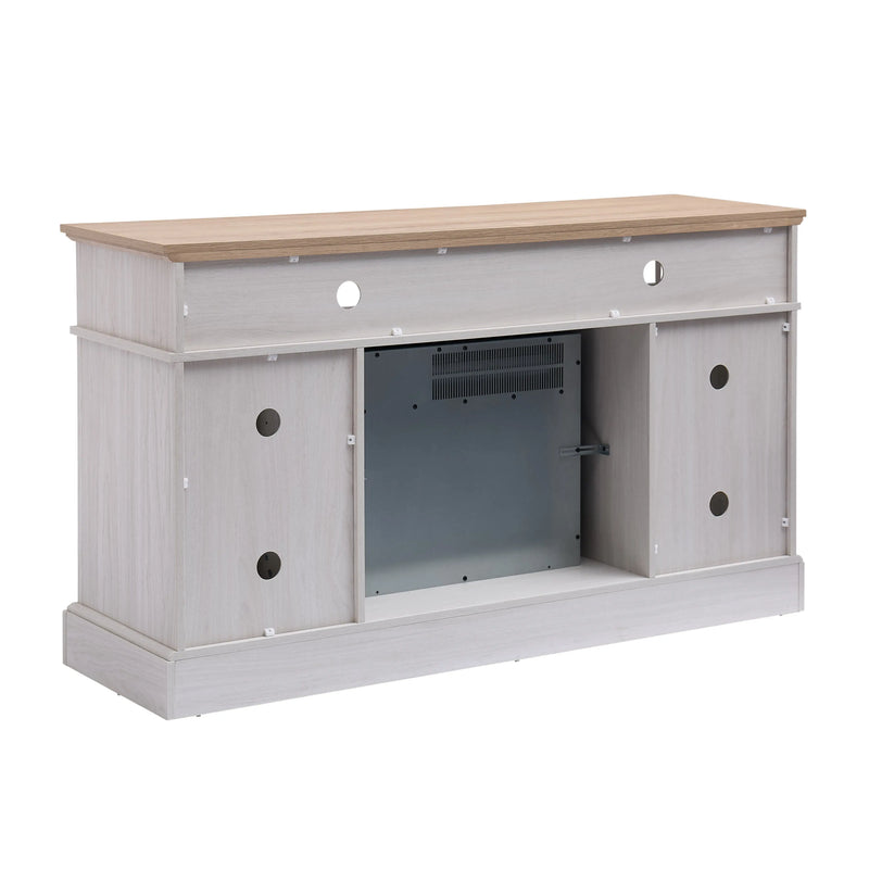 Modern TV Entertainment Unit with Built-In Fireplace