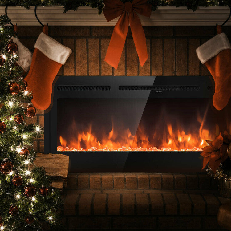Modern wall mounted fireplace with adjustable 9 flame colors