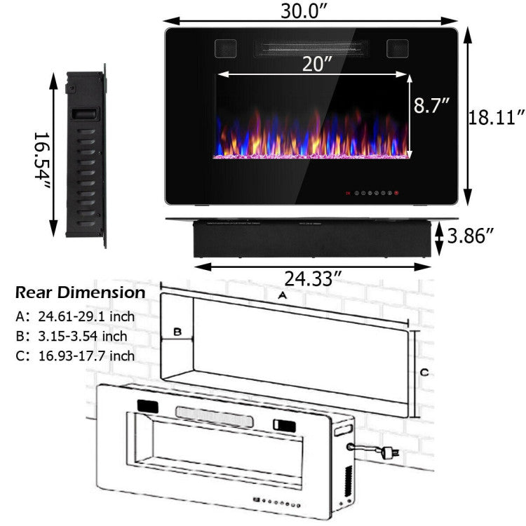 Modern Wall Mounted Electric Fireplace for Home Décor