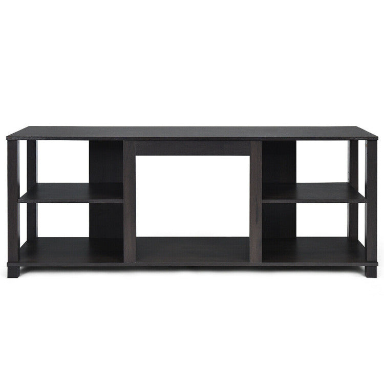 Contemporary TV cabinet with fireplace and storage compartments