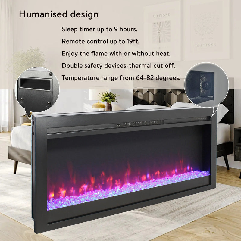 Electric fireplace with customizable flame colors