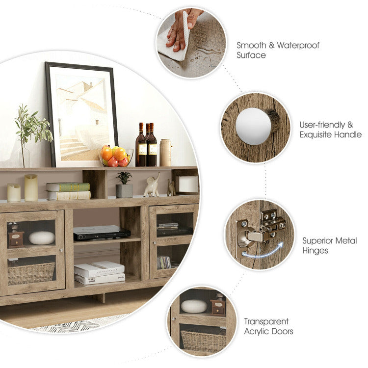 Multi-Functional TV Stand Cabinet Fireplace Ready